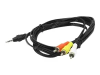 GEMBIRD CCA-4P2R-2M Gembird garso kabelis JACK 3,5 mm (4 kontaktų) M / 3x RCA (CINCH) M, 2M, juodas