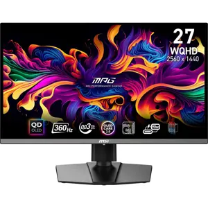 Monitor MSI MPG 271QRX QD-OLED 26.5" Gaming Panel QD-OLED 2560x1440 16:9 360Hz Matte 0.03 ms Swivel Pivot Height adjustable Tilt Colour Black MPG271QRXQD-OLED