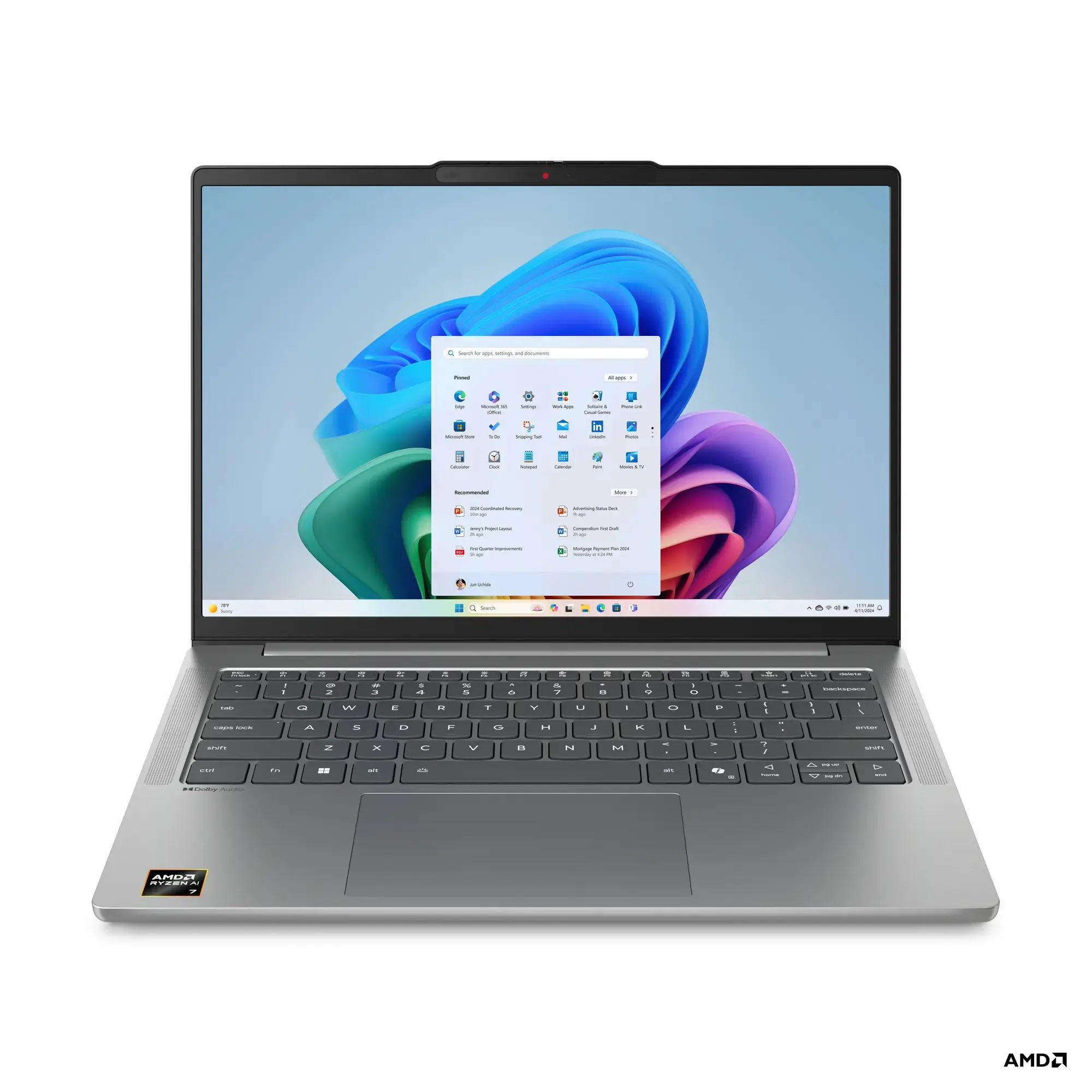 Nešiojamas kompiuteris Lenovo IdeaPad Slim 5 14ARP10, AMD Ryzen 5 7535HS (Max. 4.55GHz, 16M, 6C), 512 GB, 14 Coliai, Windows 11 Home