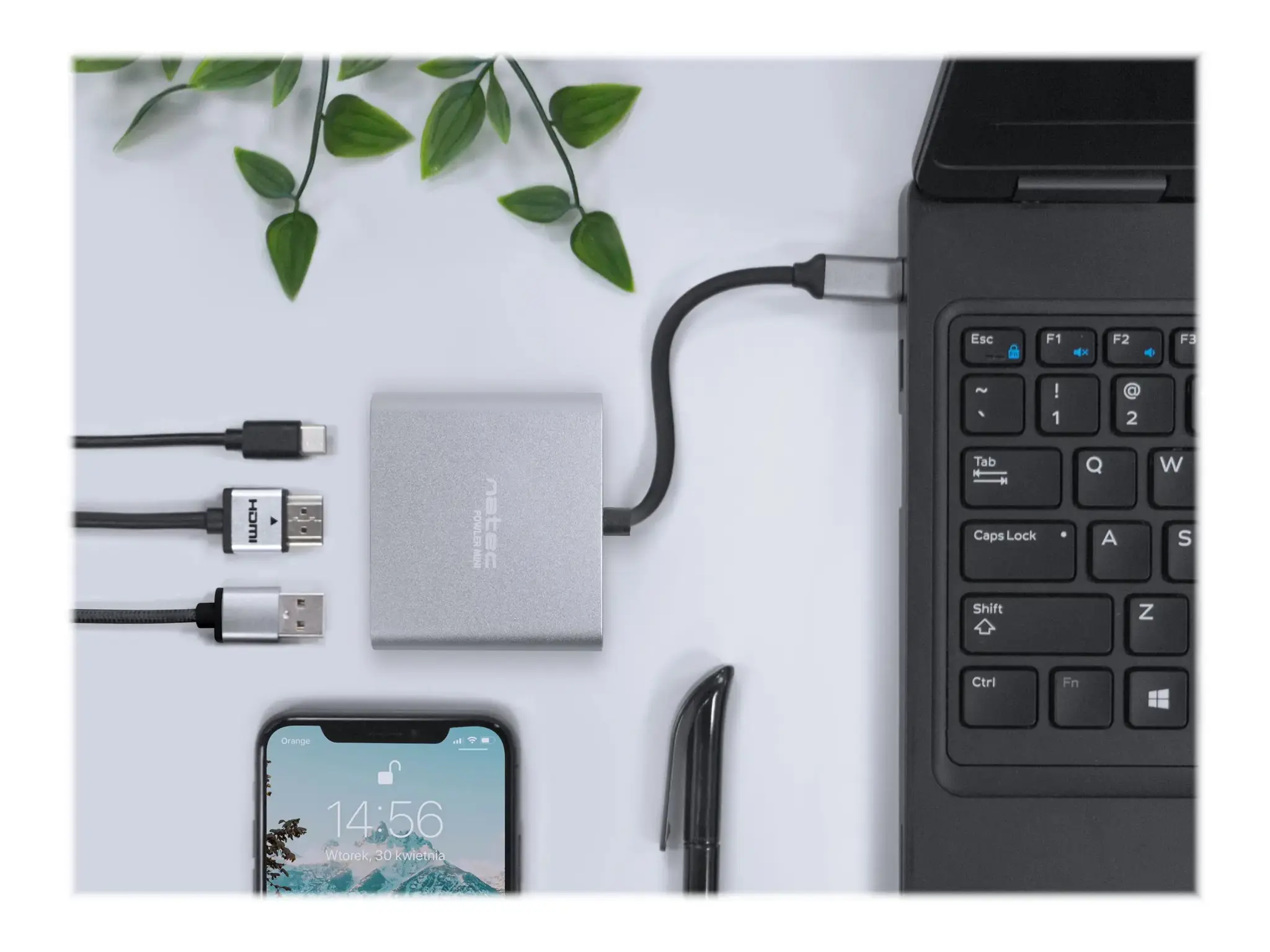 NATEC kelių prievadų Fowler USB-C pd. USB 3.0. HDMI 4K