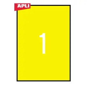 Lipnios etiketės APLI, 210 x 297 mm, A4, 1 lipdukai lape, 20 lapų