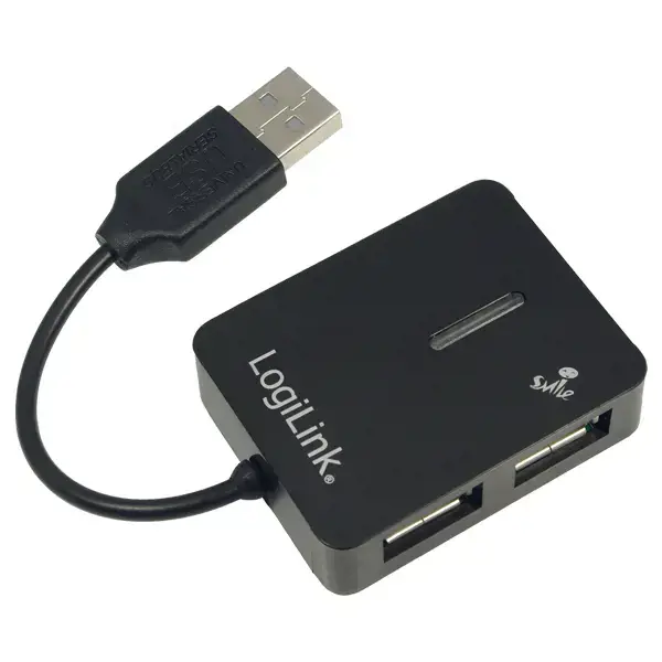 LOGILINK USB 2.0 4 prievadų šakotuvas USB 2.0 šakotuvo standartas Didžiausias greitis: 480 Mbit/s