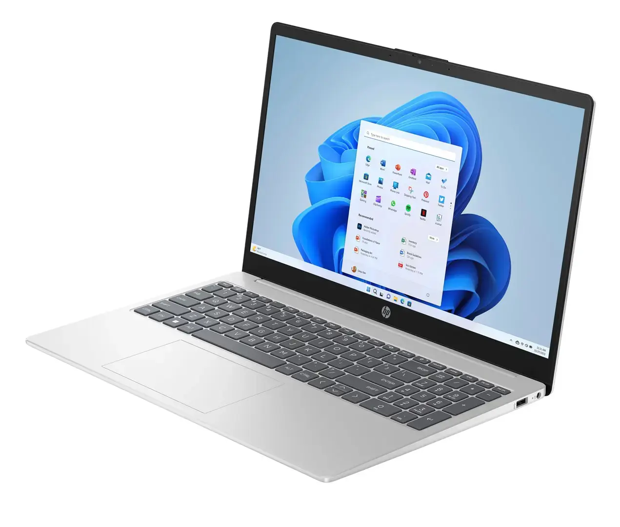 HP 15-fd1063nw Intel Core Ultra 7 155H Laptop 39.6 cm (15.6") Full HD Display 24 GB DDR5 SDRAM 512 GB SSD Wi-Fi 6 (802.11ax) Windows 11 Home AI PC Silver