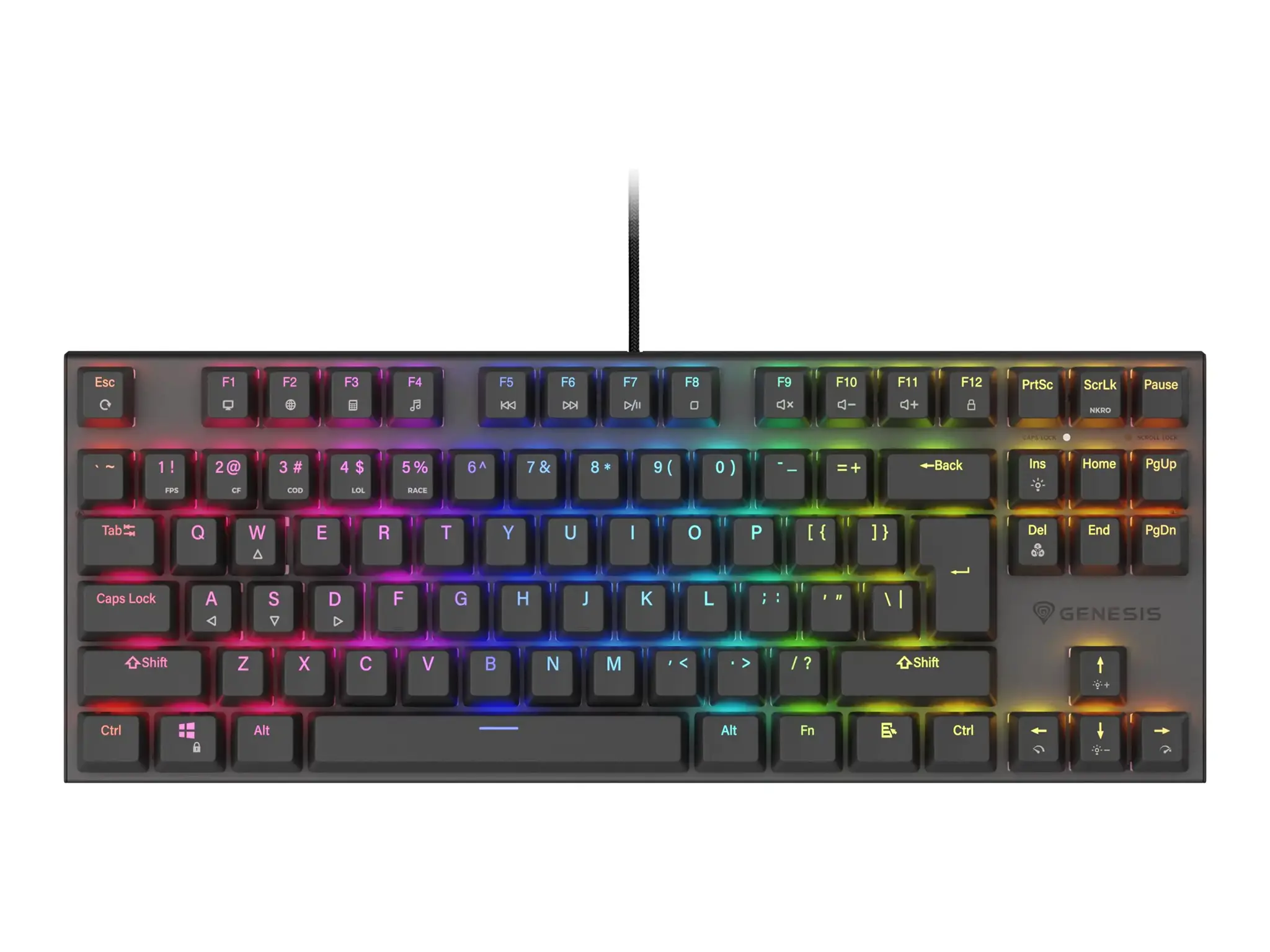 Genesis | THOR 303 | Mechanical Gaming Keyboard | Wired | US | Outemu Peach Silent | Black
