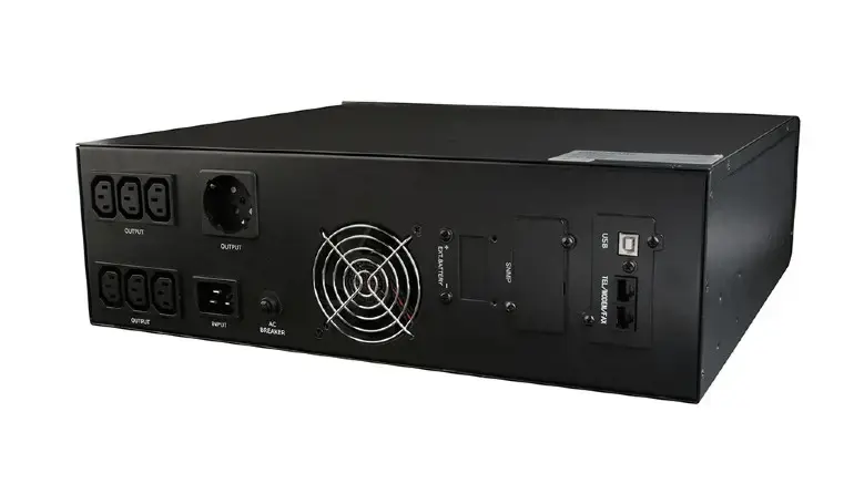 GEMBIRD EG-UPSRACK-10 UPS Energenie Rack 19 colių 3.4U 1000VA Pure Sine 3xIEC 1xSchuko 230V LCD