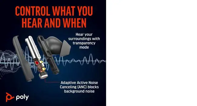 POLY Voyager Free 60+ UC M Carbon Black Earbuds +BT700 USB-C Adapter +Touchscreen Charge Case, Wireless, Calls/Music, Headset, Black