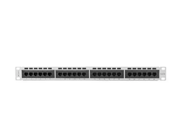 LANBERG PPU5-1024-S Lanberg Patch Panel 24 prievadų 1U, kat. 5e, pilkos spalvos