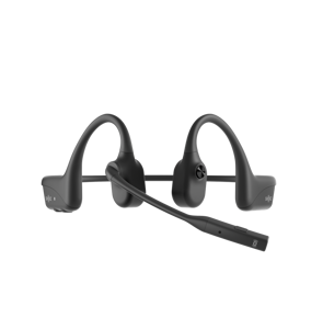 SHOKZ OpenComm2 2025 Upgrade Wireless Bluetooth Bone Conduction Videoconferencing Headset with USB-C Charging Port | 16 Hr Talk Time, 29m Wireless Range, 1 Hr Charge Time | Includes Noise Cancelling Boom Mic, Black, Wireless, Office/Call center, 35 g, Headset, Black