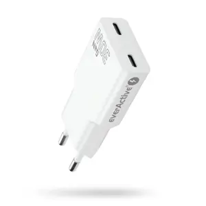 Charger 2 x USB-C Quick Charge 4+ 30W SUPER SLIM white