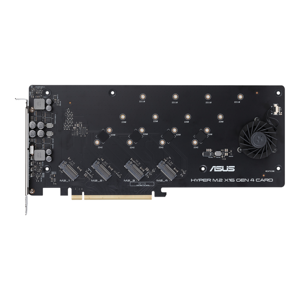 ASUS Hyper M.2 x16 Gen 4, PCIe, M.2, PCIe 4.0, sidabrinis, kompiuteris, aktyvus