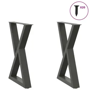 Valgomojo stalo kojos, 2 vnt., antracito spalvos, 60x(72-73,3) cm, plienas