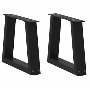 Kavos staliuko kojelės, V formos, 2 vnt., juodos, 30x(30-31,3) cm, plienas
