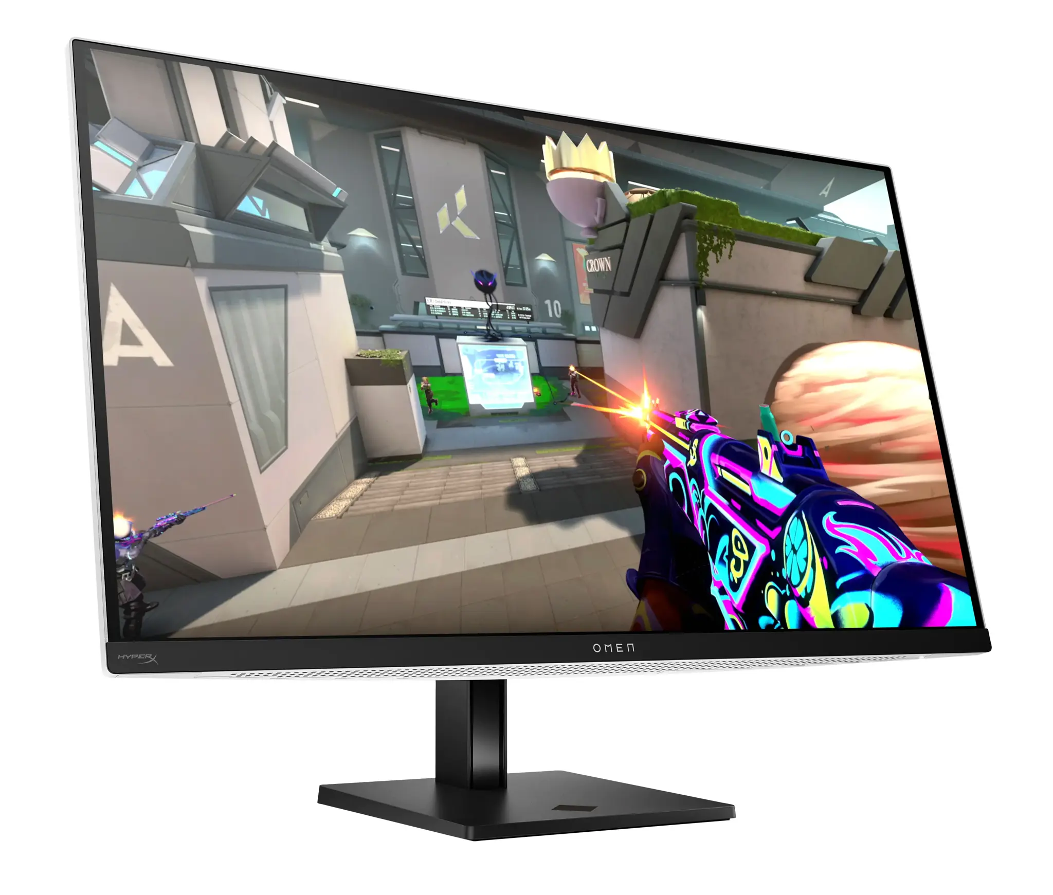 HP OMEN Transcend 32 White Backlit Gaming Charging Monitor - 31.5" 3840 x 2160 4K UHD 240Hz 250-nit AG, QD-OLED, USB-C(140W/15W)/2x HDMI/DisplayPort/Audio Jack, USB-C, 3x USB-A, KVM switch, speakers, height adjustable/tilt/pivot, 1 years