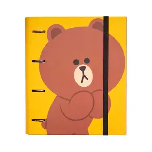 LINE FRIENDS - Dokumentų aplankas / segtuvas, skirtas dokumentams saugoti, rudas lokys A4 (26 x 32 …