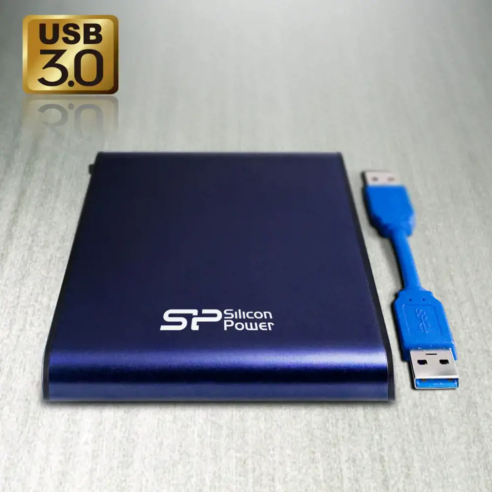SILICONPOW SP020TBPHDA80S3B Išorinis kietasis diskas Silicon Power Armor A80 2.5 2TB USB 3.0, IPX7, atsparus vandeniui, mėlynas