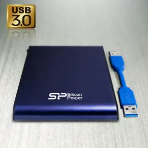 SILICONPOW SP020TBPHDA80S3B Išorinis kietasis diskas Silicon Power Armor A80 2.5 2TB USB 3.0, IPX7, atsparus vandeniui, mėlynas