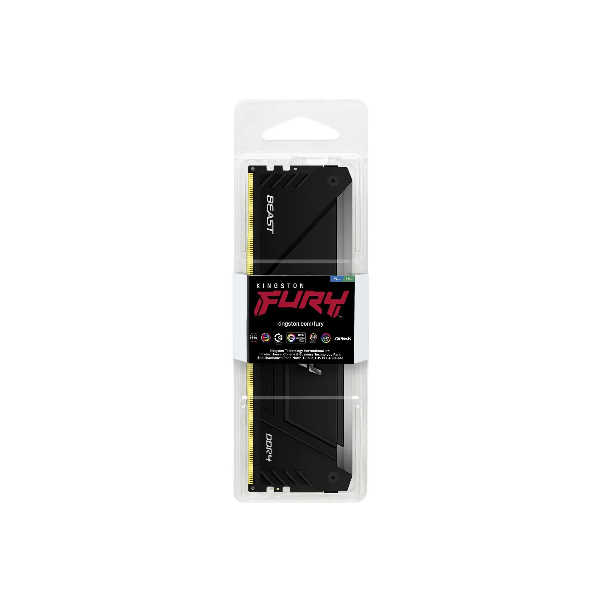 Kingston Technology FURY 8GB 3600MT/s DDR4 CL17 DIMM Beast RGB, 8 GB, 1 x 8 GB, DDR4, 288-pin DIMM