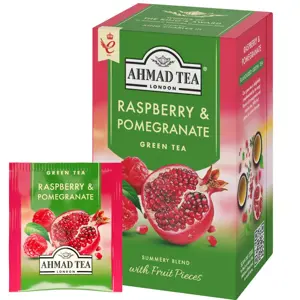 Žalioji arbata AHMAD GREEN Raspberry & Pomegranate, 20 vokelių