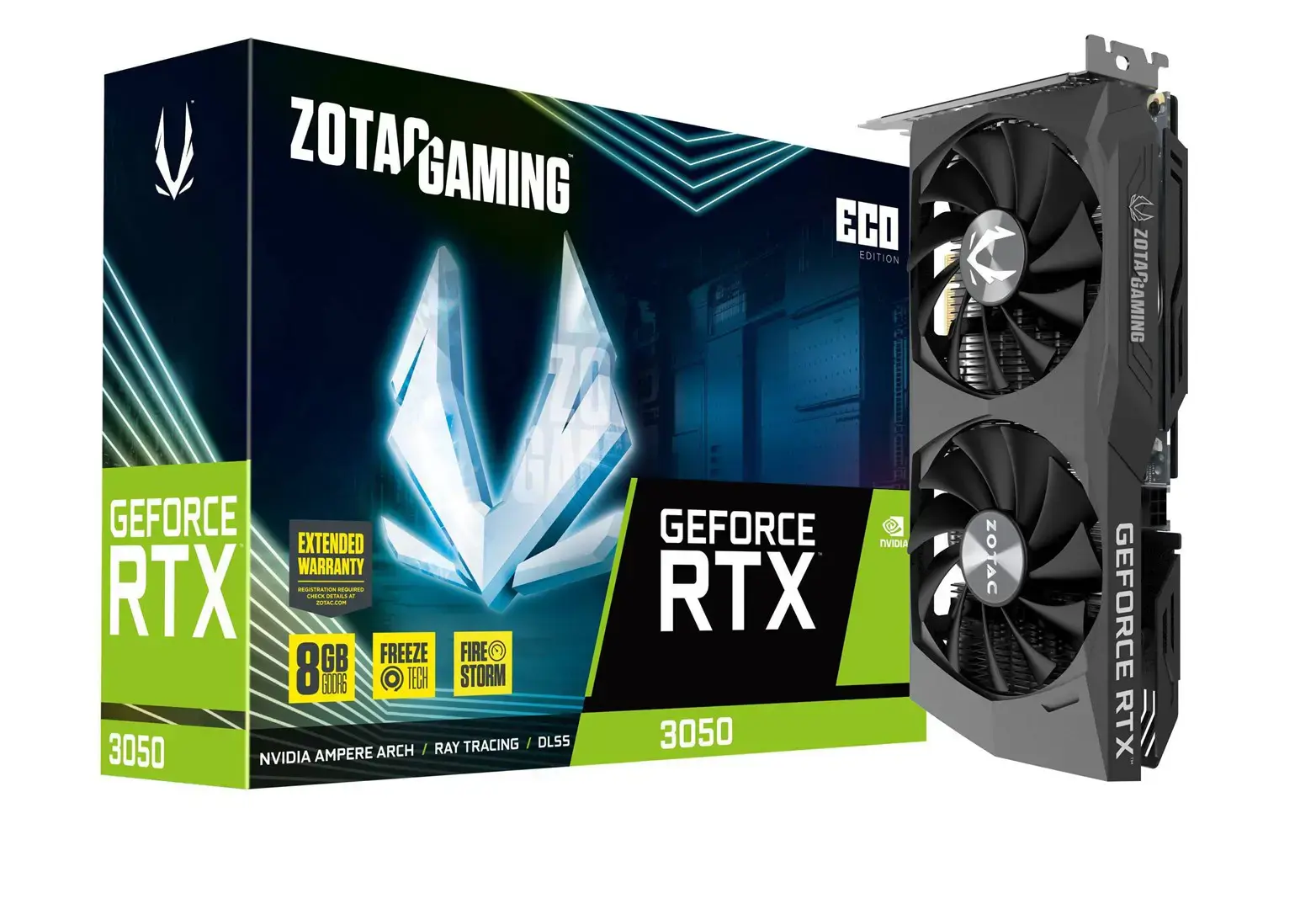 Vaizdo plokštė ZOTAC GeForce RTX 3050 8 GB, GDDR6, ZT-A30500K-10M