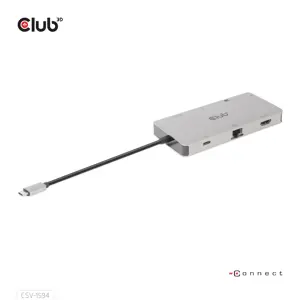 CLUB3D USB Gen1 Type-C 9-in-1 hub with HDMI, VGA, 2x USB Gen1 Type-A, RJ45, SD/Micro SD card slots and USB Gen1 Type-C Female port, USB 3.2 Gen 1 (3.1 Gen 1) Type-C, 3.5mm, HDMI, RJ-45, USB 3.2 Gen 1 (3.1 Gen 1) Type-A, USB 3.2 Gen 1 (3.1 Gen 1) Type-C, VGA, MicroSD (TransFlash), SD, 5000 Mbit/s, 60 Hz, 1920 x 1080 (HD 1080), 3860 x 2160