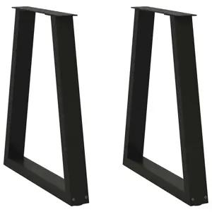 Valgomojo stalo kojelės, V formos, 2 vnt., juodos, 50x(72-73,3) cm, plienas
