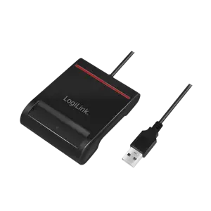 "Logilink" USB 2.0 kortelių skaitytuvas, skirtas išmaniesiems tapatybės dokumentams CR0047 Black