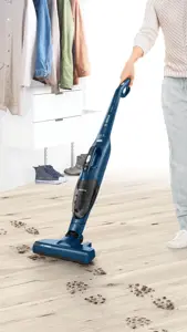 "Bosch Serie 2" BBHF216, be maišelio, mėlynas, sausas, cikloninis, plikos grindys, kilimas, kietos grindys, įkrovimas