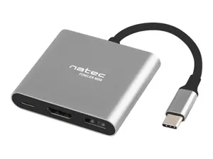 NATEC kelių prievadų Fowler USB-C pd. USB 3.0. HDMI 4K
