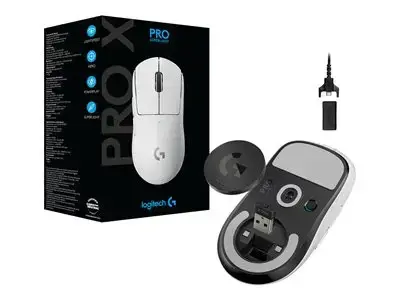 LOGITECH PRO X SUPERLIGHT belaidė žaidimų pelė, balta