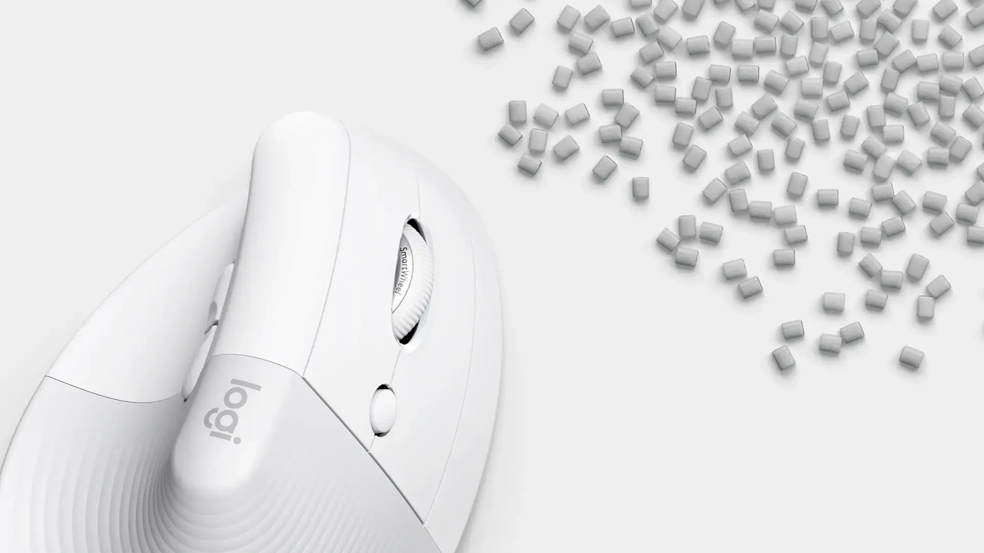 "LOGITECH LIFT" - BALTOS/ŠVIESIAI PILKOS SPALVOS - EMEA