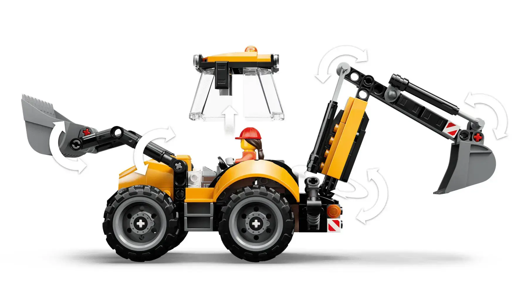 LEGO CITY 60480 Yellow Backhoe Loader