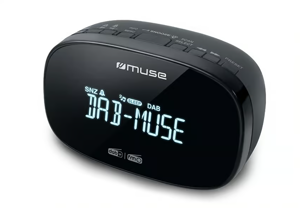 "Muse DAB+/FM Dual Alarm Clock Radio" M-150 CDB Žadintuvo funkcija, AUX įvestis, juoda