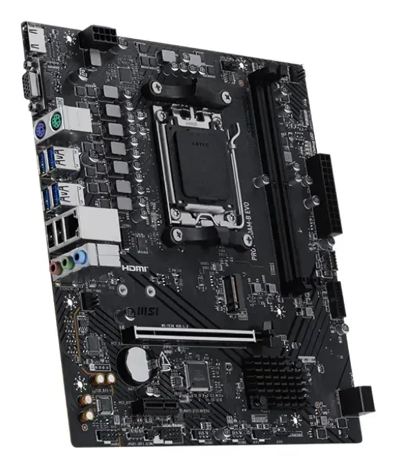 MSI PRO A620AM-B EVO | Processor family AMD | Processor socket AM5 | DDR5 | Supported hard disk drive interfaces SATA, M.2 | Number of SATA connectors 2