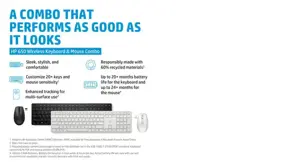 HP 650 belaidis klaviatūros ir pelės komplektas, pilno dydžio (100 %), RF belaidis, membraninis, QWERTY, juodas, pelė pridedama