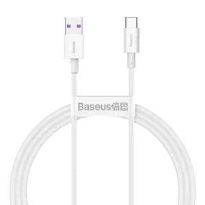 Baseus Superior Series Fast Charging Data Cable USB - USB Type C  66 W 6A 1 m White (CATYS-02)