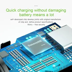 "Baseus" kvadratinis metalinis automobilinis įkroviklis USB+Type-C 30W PPS (PD3.0/QC4.0/SCP/AFC) juodas (juodas)