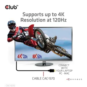 CLUB3D Ultra High Speed HDMI 4K120Hz, 8K60Hz Certified Cable 48Gbps M/M 1.5 m/4.92 ft, 1.5 m, HDMI Type A (Standard), HDMI Type A (Standard), 48 Gbit/s, Audio Return Channel (ARC), Black