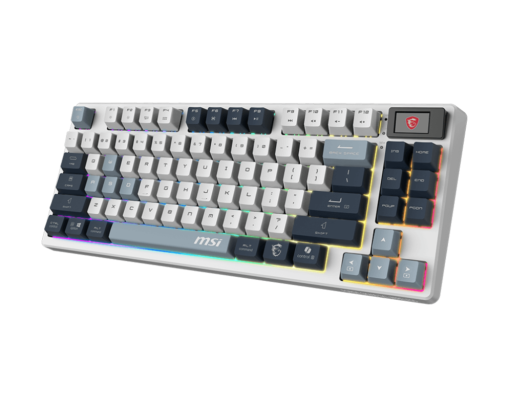 MSI FORGE GK600 TKL WIRELESS SKY | Gaming Keyboard | Wireless | US | Bluetooth | 2.4 GHz, Bluetooth, USB 2.0 | Mechanical Linear