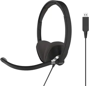 "Koss CS300" USB ryšio ausinės, "On-Ear", laidinės, su mikrofonu, juodos spalvos