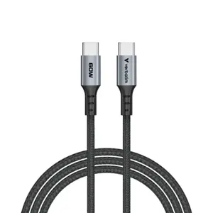 Verbatim 31845 Sync & Charge Kabelis USB-C į USB-C 60W 480Mbps 120cm, Pilka/Juoda