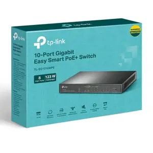"TP-Link" 10 prievadų "Gigabit Easy Smart" komutatorius su 8 prievadais PoE+, valdomas, L2, Gigabit Ethernet (10/100/1000), maitinimas per Ethernet (PoE)