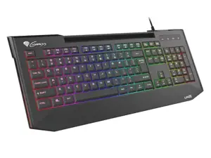 NATEC Genesis žaidimų klaviatūra Lith 400 RGB JAV išdėstymo apšvietimas X-Scissor slim