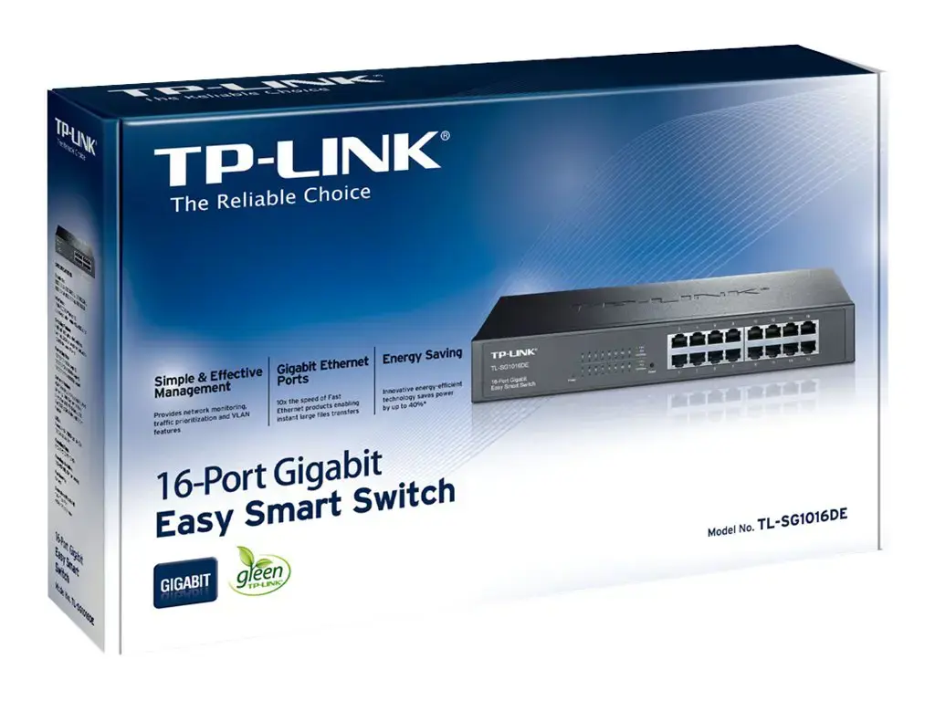 "TP-Link" 16 prievadų "Gigabit Easy Smart" tinklo komutatorius, valdomas, L2, "Gigabit Ethernet" (10/100/1000), montuojamas į stovą, 1U