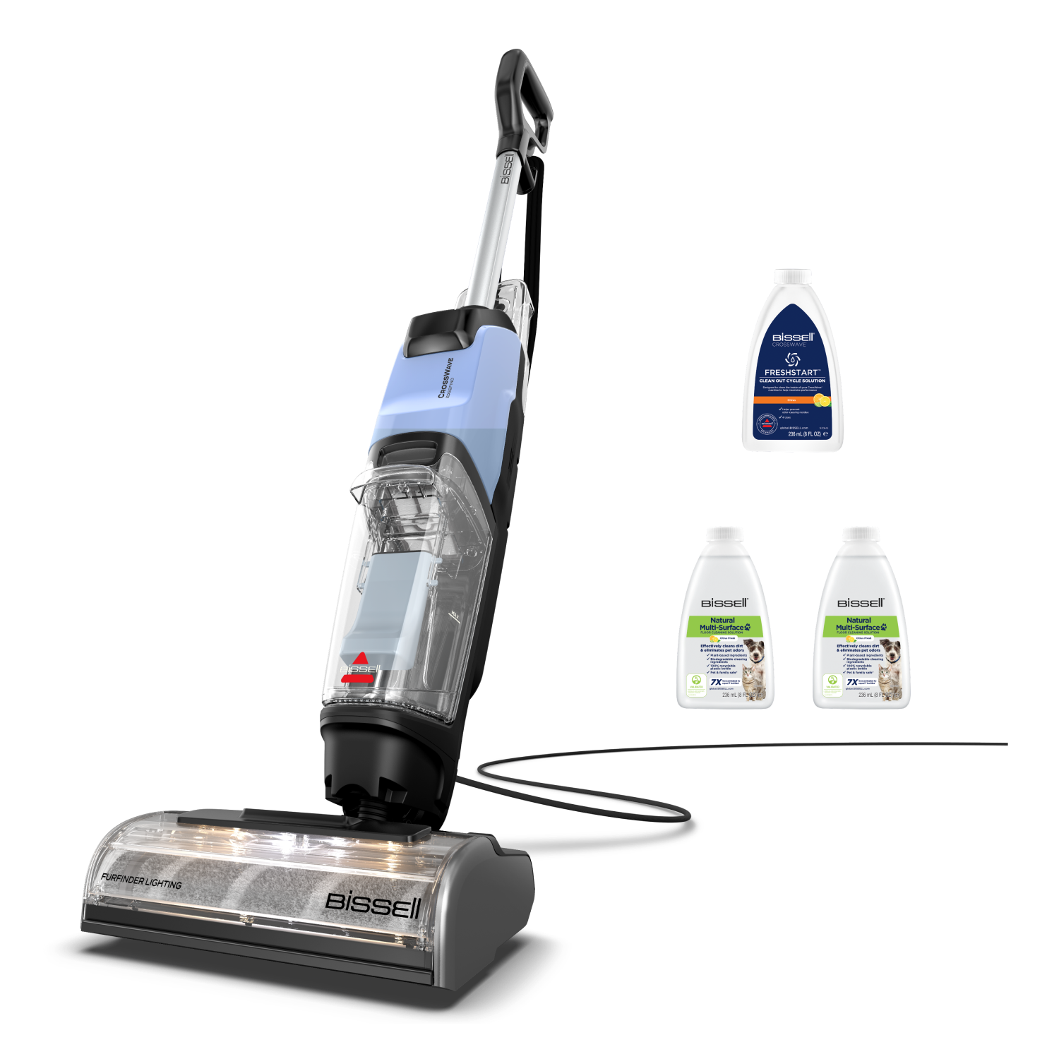 Bissell Vacuum Cleaner | CrossWave EdgeFind Select All-in-one Multi-surface | Corded operating | Washing function | 290-340 W | Black/Lake Blue/Silver