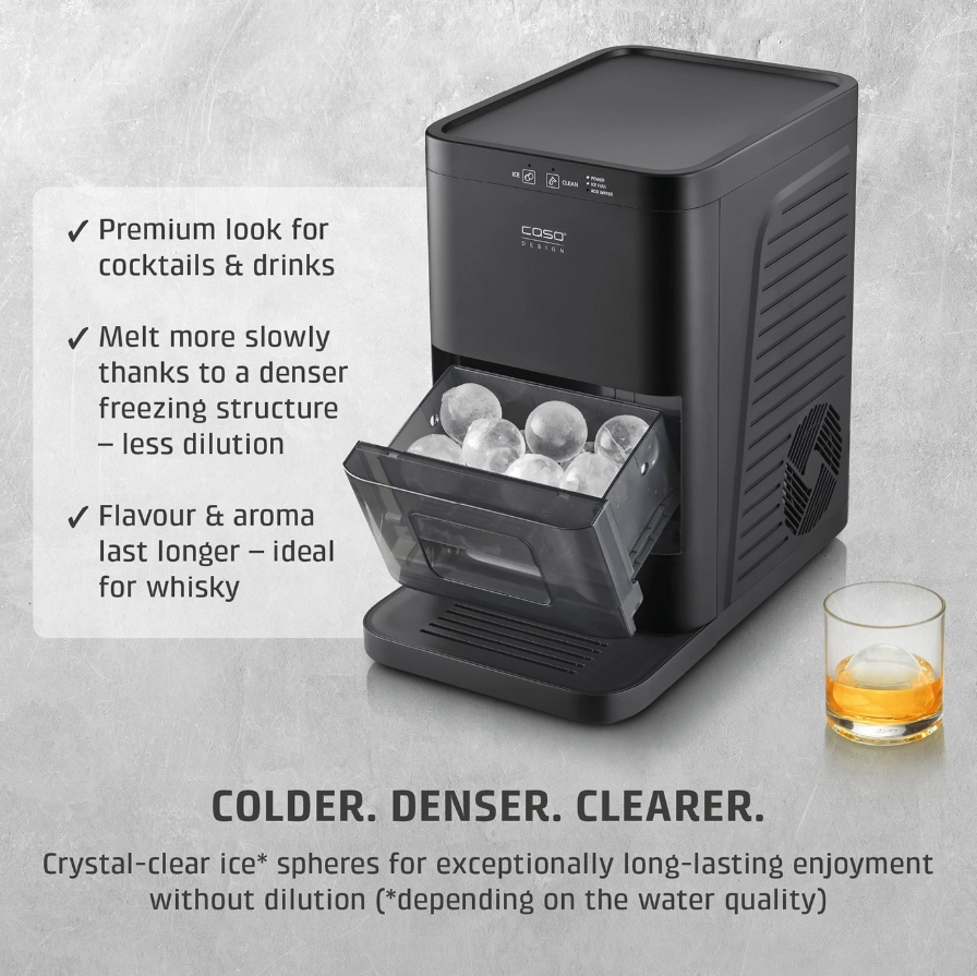 Caso Ice Ball Maker | IceBall Pro | Power 130 W | Capacity 1.3 L | Matt Black