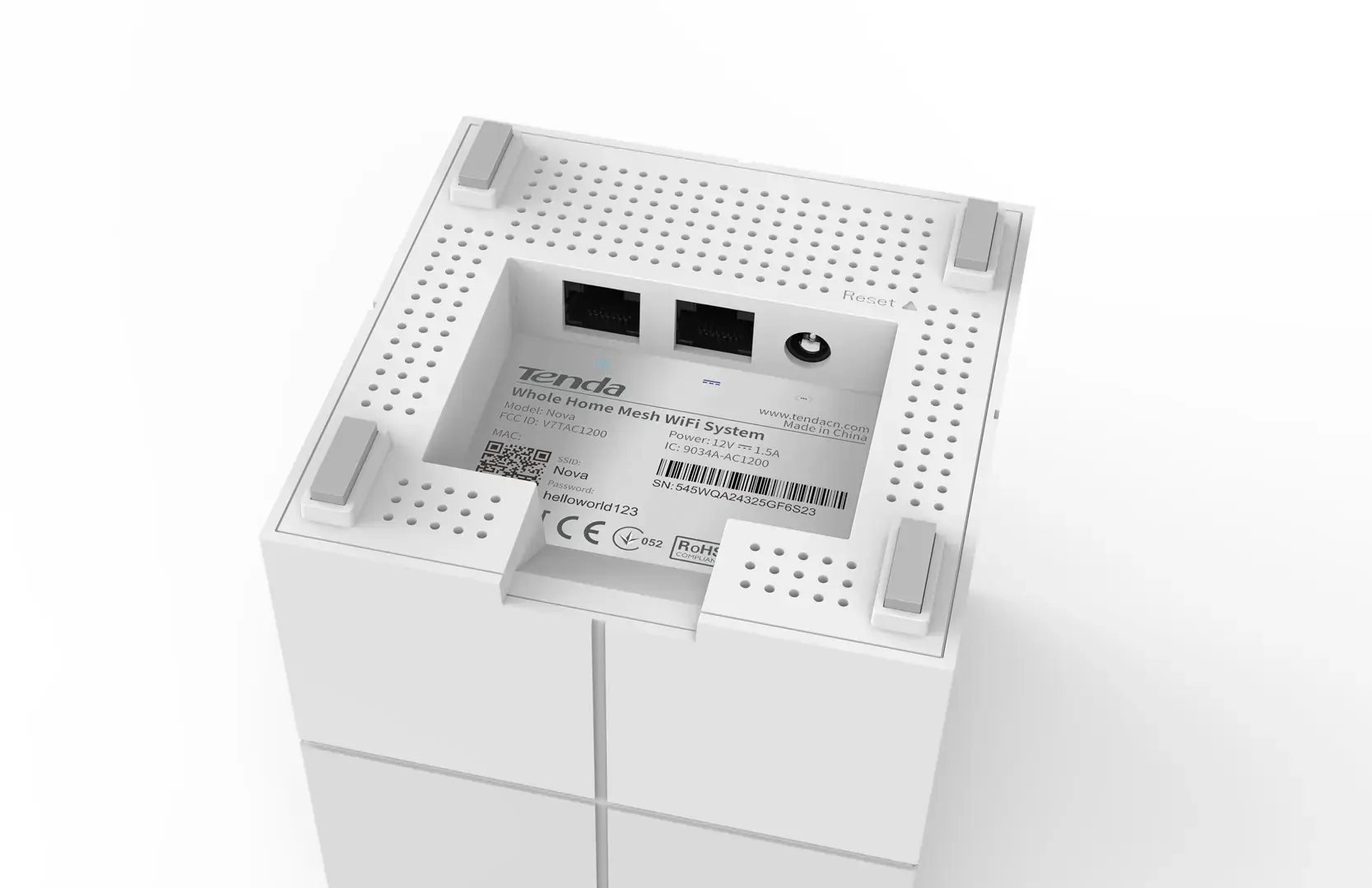 "Tenda Nova MW6" belaidis maršrutizatorius Gigabit Ethernet Dviejų dažnių (2,4 GHz / 5 GHz) 4G White