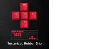 "HyperX" guminiai klavišų dangteliai, klaviatūros dangtelis, termoplastinis elastomeras (TPE), 1,4 mm, raudonos spalvos