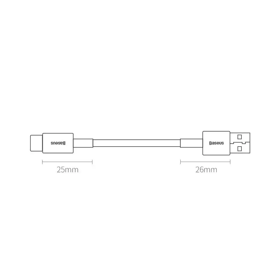 Baseus Superior USB - USB Typ C fast charging data cable 66 W (11 V | 6 A) Huawei SuperCharge SCP 2 m black (CATYS-A01)