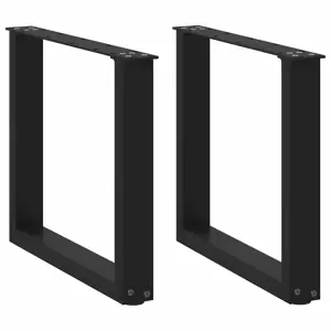 Kavos staliuko kojelės, 2 vnt., juodos, 50x(42-43) cm, plienas, U formos