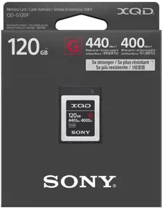 "Sony" QDG120F "Flash" atmintinė (120 GB), 120 GB, XQD, 440 MB/s, 400 MB/s, juoda